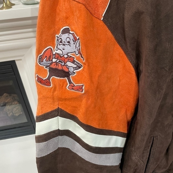 Vintage Cleveland Browns Suede Bomber Jacket – NFL – XL - Picture 6 of 7